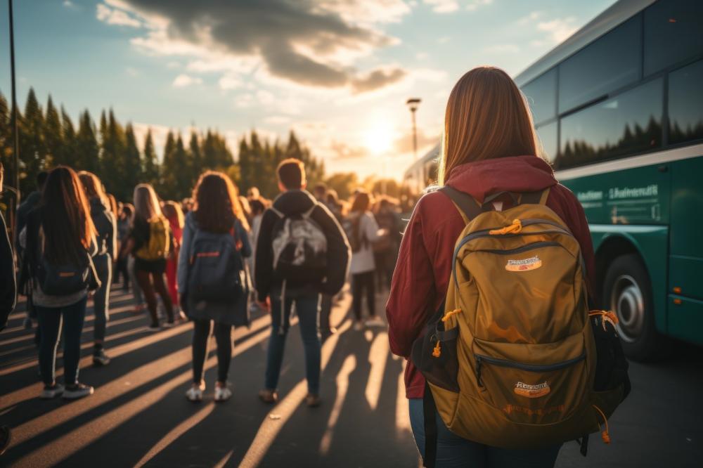 Bus scolaire près de Lunel